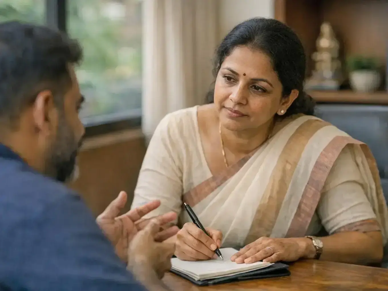 Group mindfulness practice session for anxiety management in Kerala